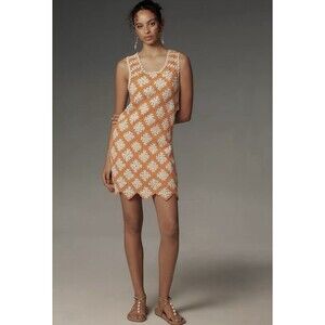 Anthropologie Maeve Sleeveless Crochet Dress Beach Resort Wear Women Size Large